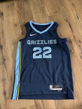 Nike Navy Blue Memphis Grizzlies #22 Jersey with Light Blue Trim